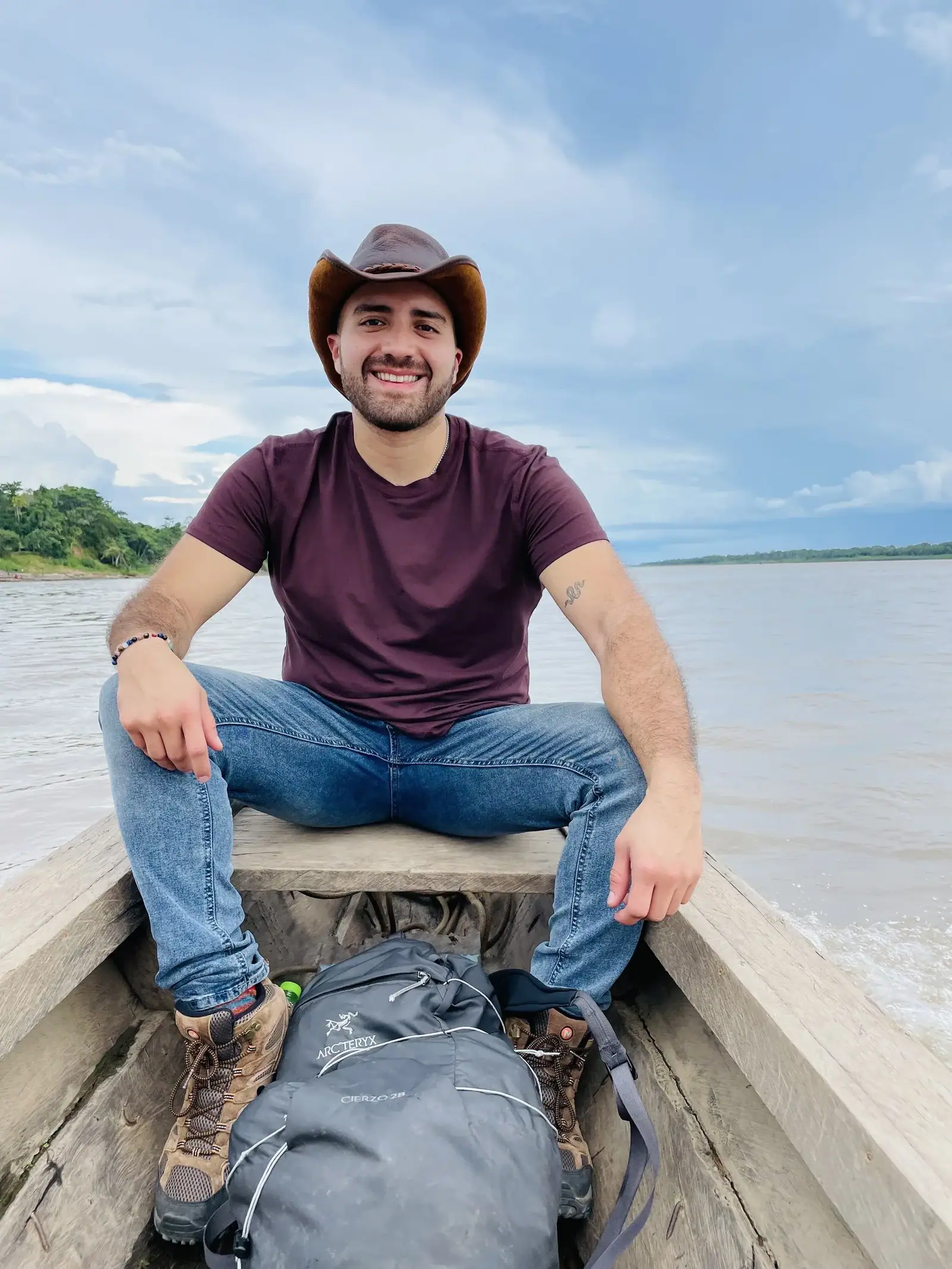 Armando Vera Carvajal on the Amazon River in Peru