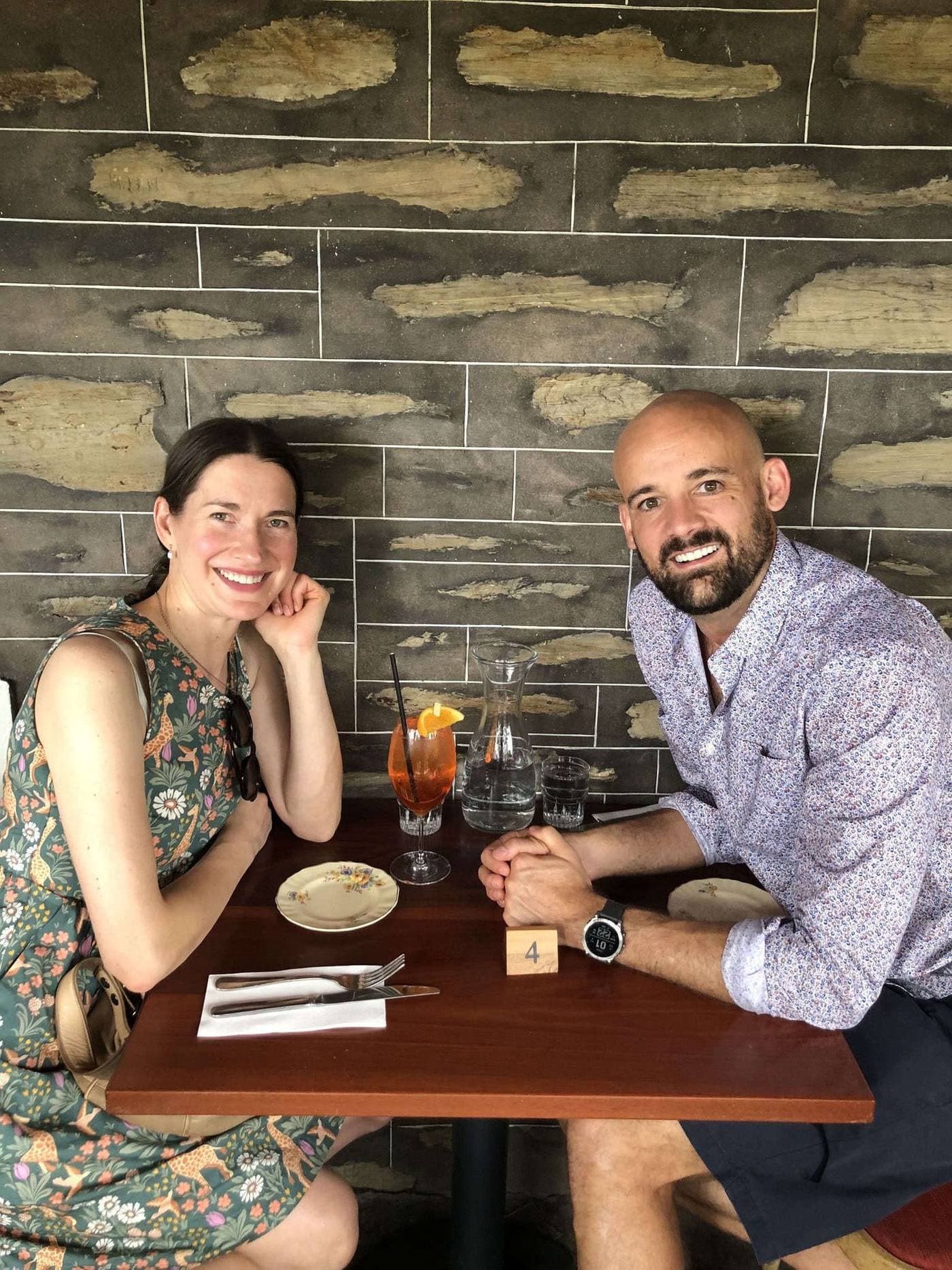 Dr. Michael Filosi with his partner at a restaurant in Adelaide after the Fullarton Park Dental exit