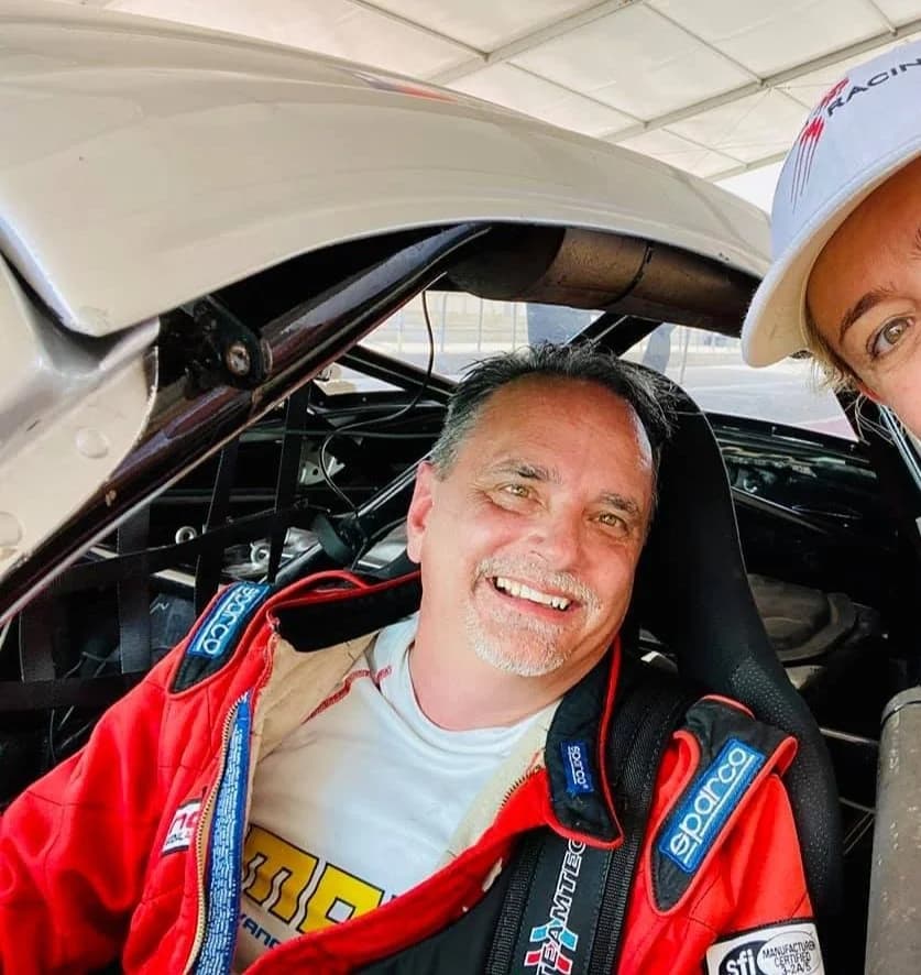 John Lionberger in the cockpit of his race car